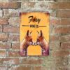 Metal Advertising Wall Sign - Foxy Wine Co Brewery