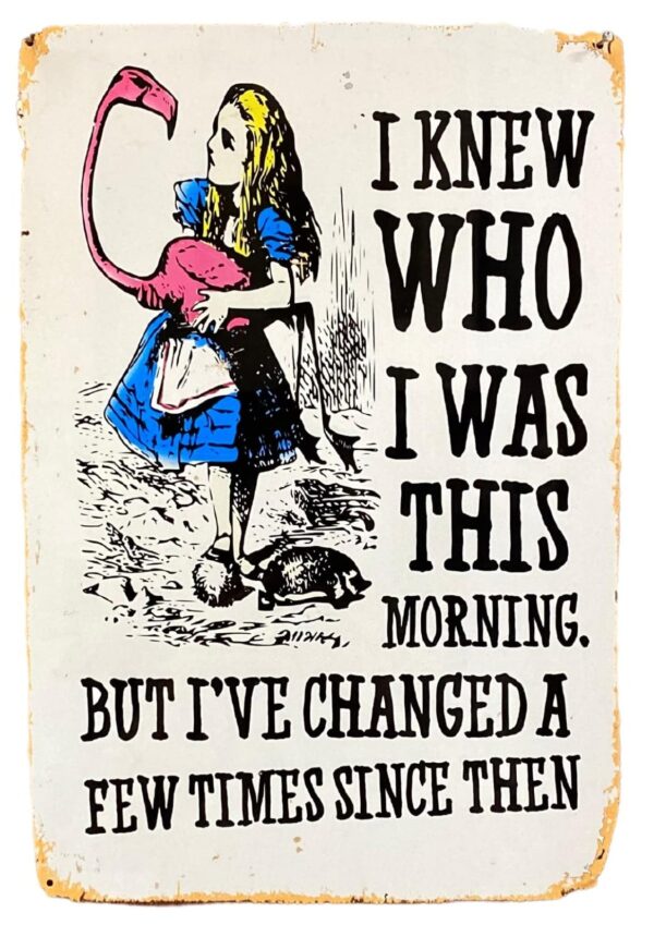 Vintage Metal Sign - Alice In Wonderland - I Knew Who I Was, But I've Changed