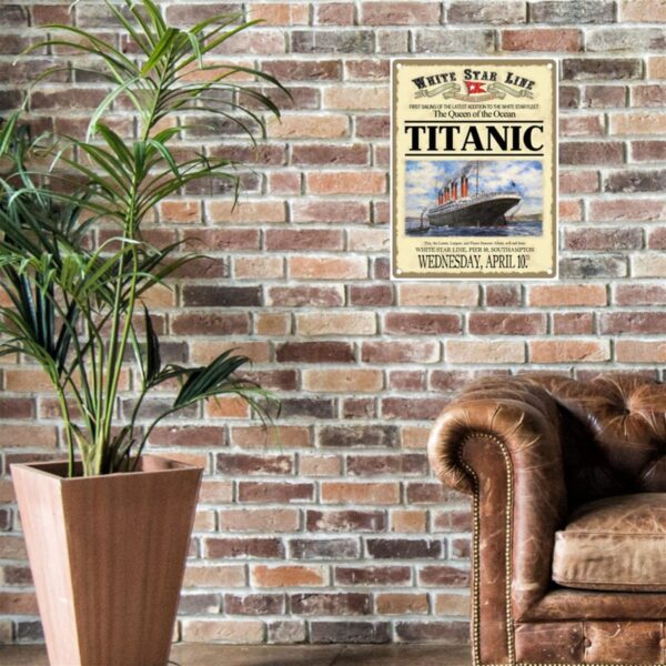 Large Metal Sign 60 x 49.5cm Vintage Retro Titanic