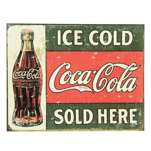 Small Metal Sign 45 x 37.5cm Ice Cold Coca Cola