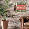 Large Metal Sign 60 x 49.5cm Ice Cold Coca Cola