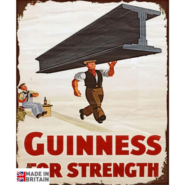 Small Metal Sign 45 x 37.5cm Guinness Beer Advert Girder