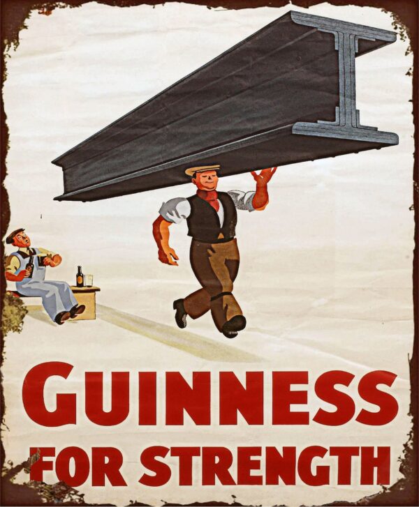 Large Metal Sign 60 x 49.5cm Guinness Beer Advert Girder