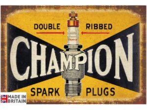 Small Metal Sign 45 x 37.5cm Champion Spark Plug