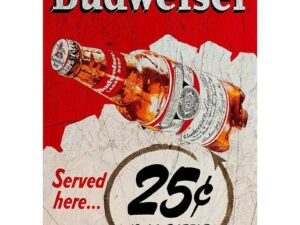 Small Metal Sign 45 x 37.5cm Budweiser Beer