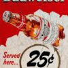Small Metal Sign 45 x 37.5cm Budweiser Beer