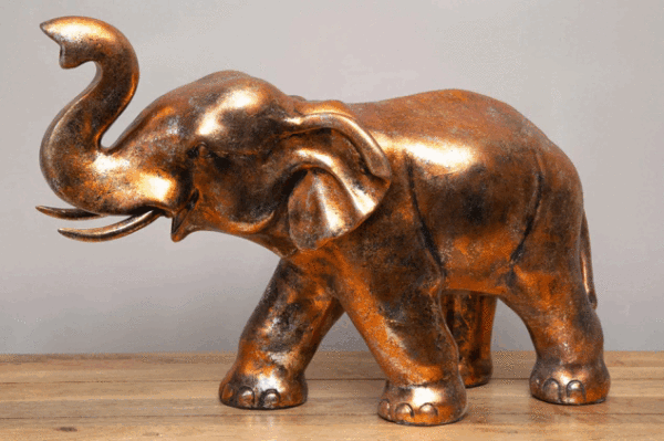 Large Copper Finished Elephant
