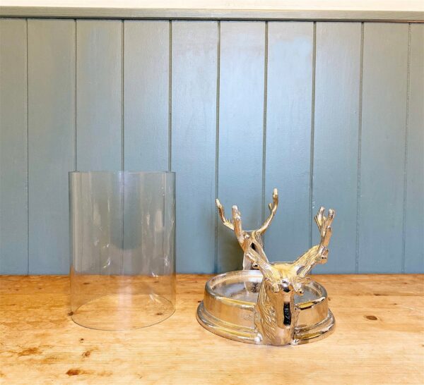 Stag Double Head Pillar Candle Holder