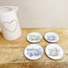 Set of Four Metal Woodland Themed Coasters
