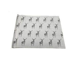 Set of 2 Grey Stag Print Fabric Placemats