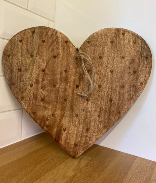Heart Shaped Wooden Chopping Board 40cm