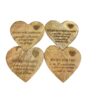 Set of 4 Wooden Heart Shaped Coasters
