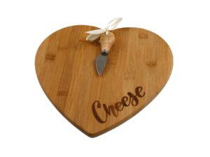 Heart Shaped Cheese Board with Knife