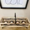 Four Piece Candle Holder in a Wooden Display Tray
