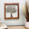 Silver Tree Of Life In A Wooden Frame