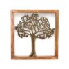 Brass Tree Of Life In Wooden Frame