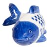 Set of 3 Blue Koi Fish Ceramic Ornaments Willow Design
