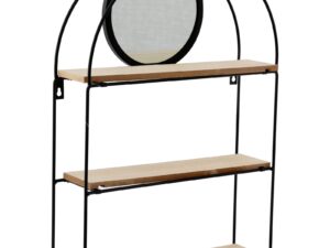 Black Metal 3 Shelves with Mirror