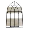 Black Metal Arch with 2 Wooden Shelves