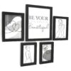 Set of 5 Silhouette Women Gallery Wall Art Prints